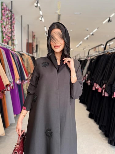 عباية D999 - بليزر بقماش كتان قصة ايه لاين بشك - ا...