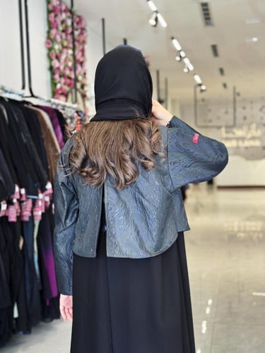 عباية D412 - اسود نقش كحلي