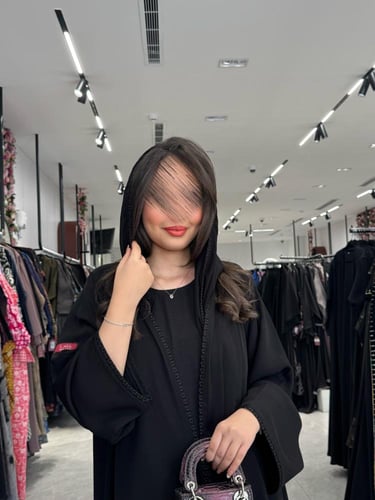 عباية D531-تحديد اسود