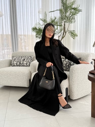 عباية D463 -اسود مطرز