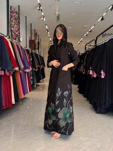 عباية D919 -بليزر بقماش كريب الابداع قصة اي لاين ب...