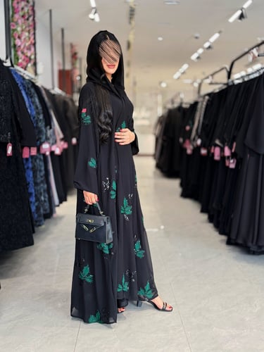 عباية D927 - قماش شيفون مبطن بشك كامل | الغسيل جاف...