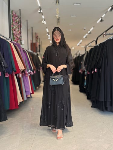 عباية D927 - قماش شيفون مبطن بشك كامل | الغسيل جاف...