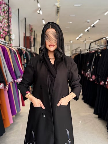 عباية D919 -بليزر بقماش كريب الابداع قصة ايه لاين...