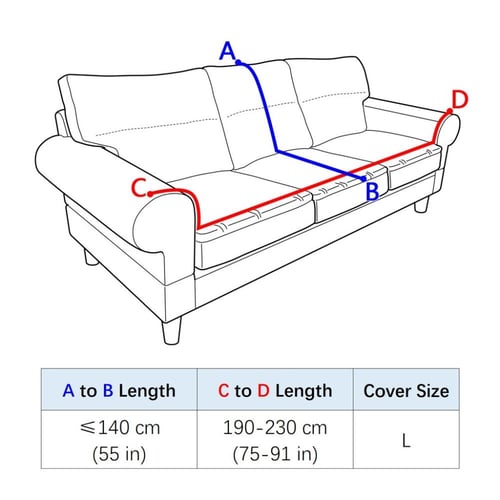 غطاء الكنب ثلاثي (3 مقاعد) - رصاصي غامق