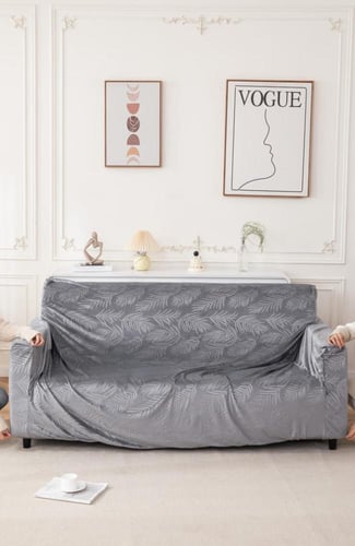 غطاء كنب زاوية حرف ال قطيفة محفور مقاوم للماء - بن...