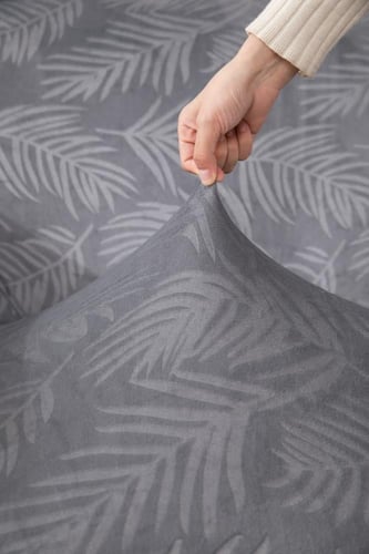 غطاء كنب زاوية حرف ال قطيفة محفور مقاوم للماء - سك...