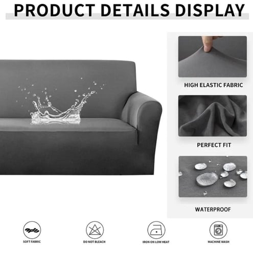 غطاء كنب زاوية حرف ال قطيفة محفور مقاوم للماء - رص...