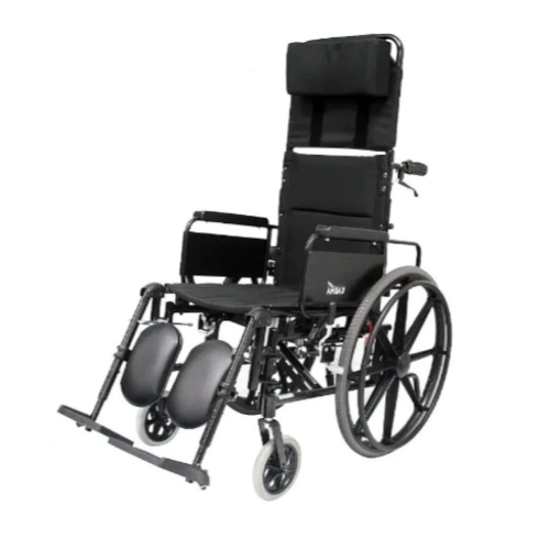 كرسي متحرك يدوي شديد الإعاقة ظهر منسدح ورافع رجل ك...