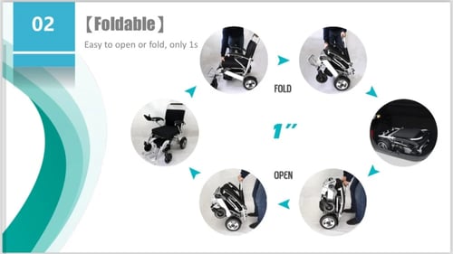 كرسي كهربائي خفيف الوزن قابل لطي Ideal مقاس 46 سم