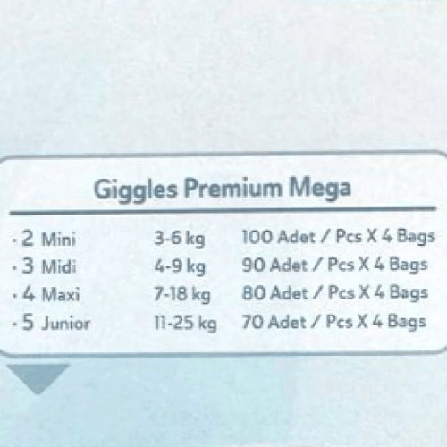 حفائض اطفال جيجلز بريميوم ميجا Giggles Premium Meg...