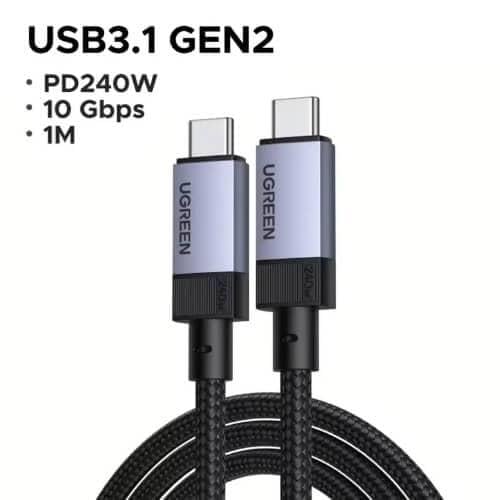 كابل UGREEN للأداء الفائق - شحن 240W ونقل 10Gbps ب...