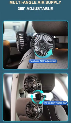 مروحة تبريد كهربائية لمقعد السيارة الخلفي محمولة ل...