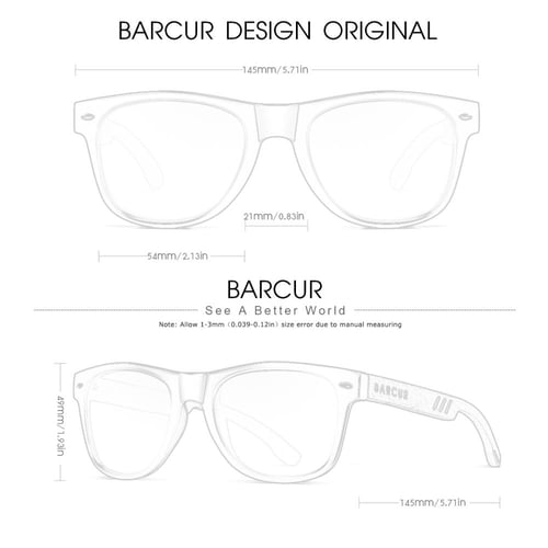 نظارات شمسية من باركور بإطار خشبي مقاومة للأشعة فو...