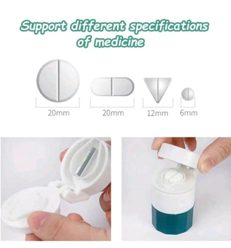 قاطعة حبوب الأدوية، مطحنة وحافظة لأقراص الدواء لون...