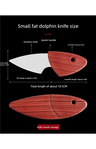 سكين صغير EDC مع غطاء خشبي سكين جيب سكين خارجي محم...