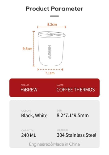 مق كوب قهوة صغير بفلتر قابل للطي معزول حراريا من ا...