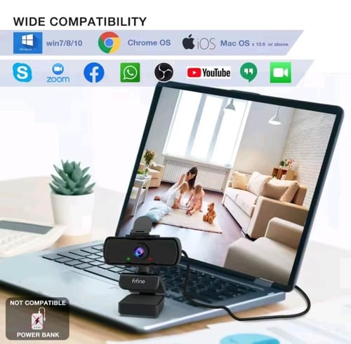 كاميرا FIFINE K420 - جودة HD فائقة مع ميكروفون إلغ...