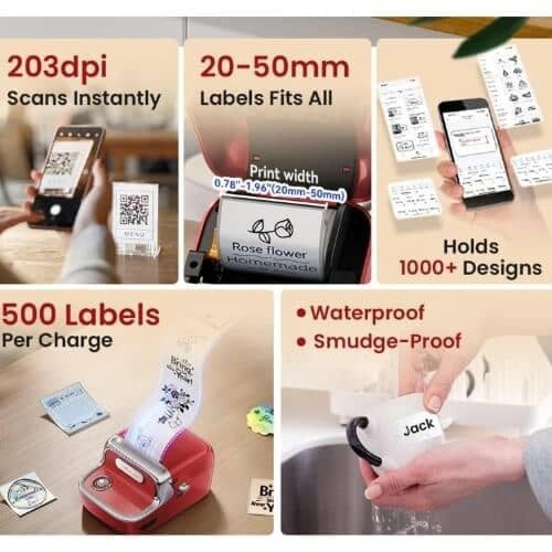 طابعة ملصقات حرارية لا سلكية من Phomemo اصدار M150...