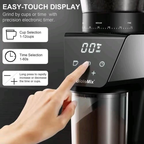 مطحنة قهوة إسبريسو BioLoMix - 30 إعداد طحن دقيق مع...