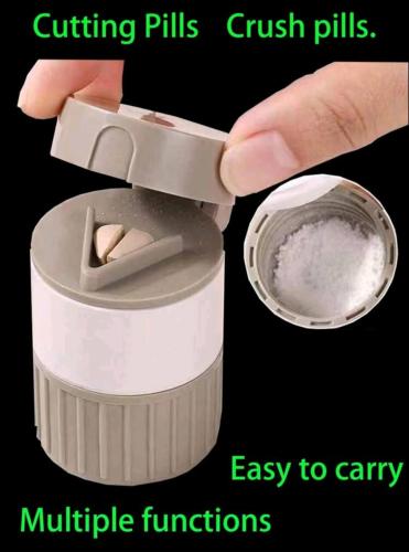 قاطعة حبوب الأدوية، مطحنة وحافظة لأقراص الدواء لون...