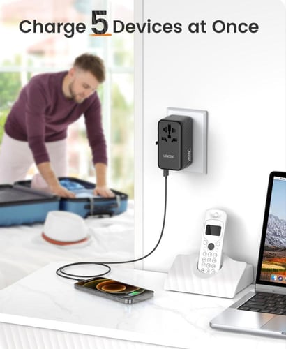 محول فيش سفر عالمي بقدرة 140 واط