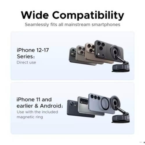 حامل UGREEN مغناطيسي للسيارة | تثبيت فراغي 42 كجم،...