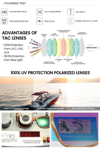 نظارات شمسية مستقطبة بإطار خشبي مميز للرجال والنسا...