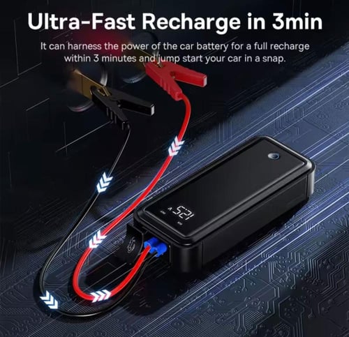 بطارية طوارئ اشتراك آمنة بمكثف من Baseus لإعادة شح...