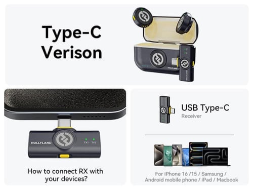 ميكروفون لافالير لاسلكي لارك M2 للهاتف type c من ه...