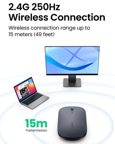 UGREEN فأرة كمبيوتر لاسلكية للكمبيوتر المحمول مع أ...