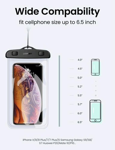 UGREEN حقيبة مقاومة للماء UGREEN قياس 6.7 بوصة لها...