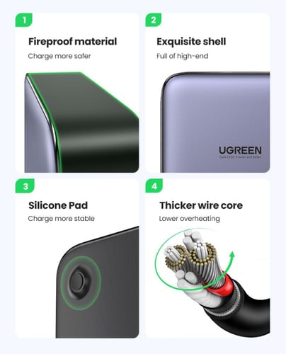 منصة شحن سريعة جدا بقدرة 200 واط من UGREEN بستة من...