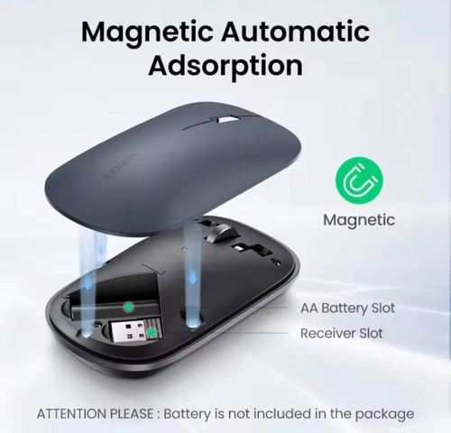 UGREEN فأرة كمبيوتر لاسلكية للكمبيوتر المحمول مع أ...