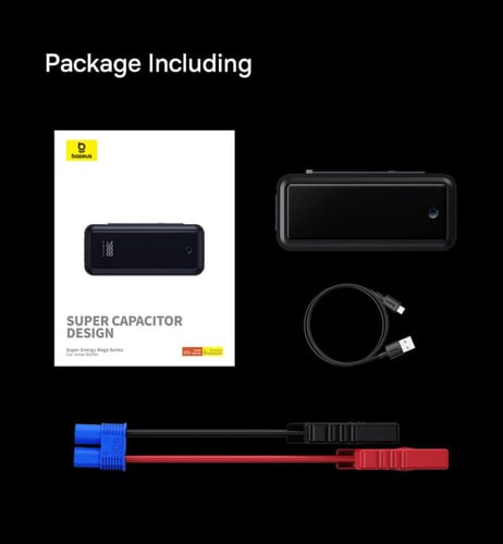 بطارية طوارئ اشتراك آمنة بمكثف من Baseus لإعادة شح...