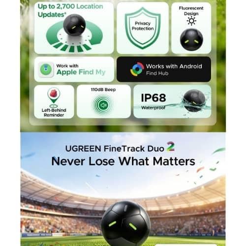 جهاز تتبع يوجرين المزدوج | UGREEN FineTrack Duo 2 لأجهزة أبل وأندرويد