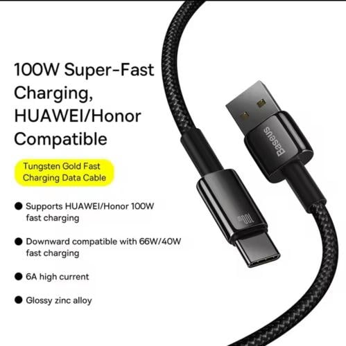 كيبل شحن سريع جدا 100 واط بمنفذ USB A إلى type c ل...