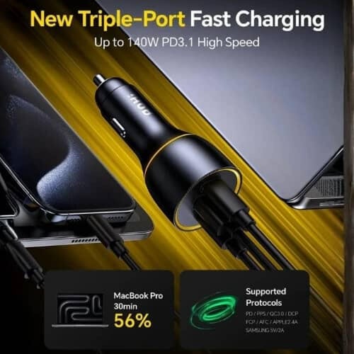 أقوى شاحن سيارة من AOHI سريع جدا بقدرة 170 واط وبث...