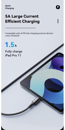 كيبل 240 واط من Essager سريع جدا شحن مثالي للابتوب...