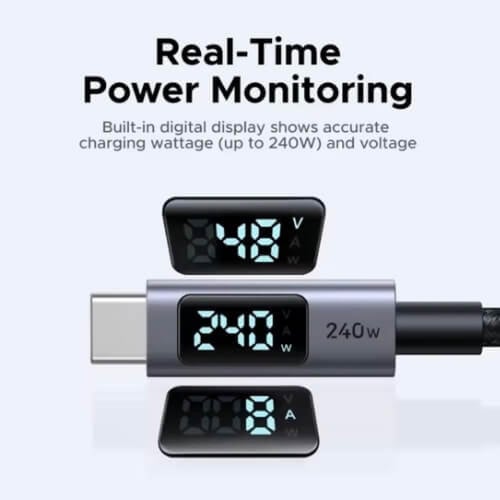 كابل UGREEN بسرعة USB-C 240 واط بشاشة رقمية | مراق...