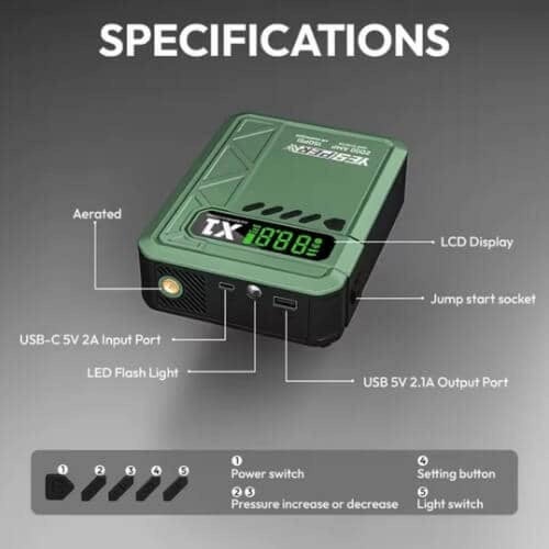 YESPER X1 جهاز اشتراك بطارية سيارة 2000A | كمبريسو...