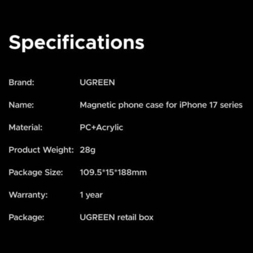 جراب كفر ايفون 17 برو ماكس المغناطيسي الشفاف من UG...