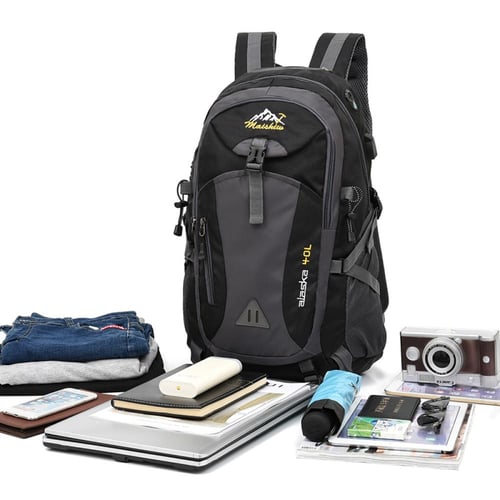 شنطة حقيبة ظهر للطلاب والتنقل لون أسود مع رمادي