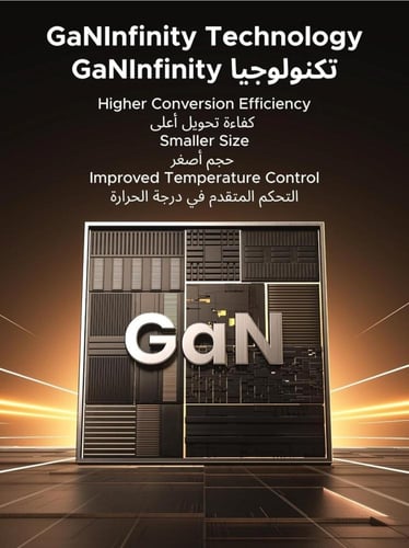 شاحن Ugreen GaN 100 واط مع كيبل مدمج سريع جدا - ال...