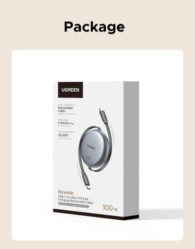 كيبل UGREEN 100 واط قابل للسحب: شحن فائق السرعة بت...