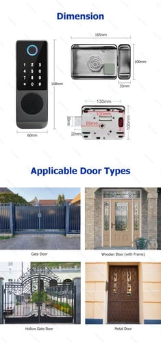 قفل خارجي مع وايفاي + بلوتوث. يعمل بكل من : بصمة +...