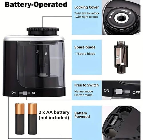 براية كهربائية أوتوماتيكية مناسبة لأقلام الرصاص مق...