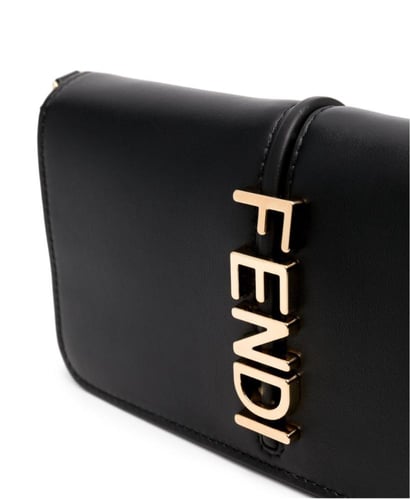 Fendi - ميني جلد اسود