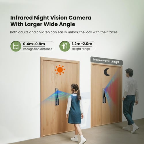 قفل باب ذكي أوتوماتكي مع كاميرا وبطارية ليثيوم [Tm...