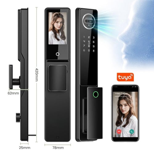 قفل باب ذكي أوتوماتكي مع كاميرا وبطارية ليثيوم [Tm...